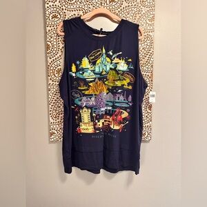 Walt Disney World Parks Blue Sleeveless Graphic Tank Top